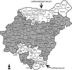 Diagram 6 - Upper Waveney Valley and Gipping Valley Project Areas covered in the Plan Area